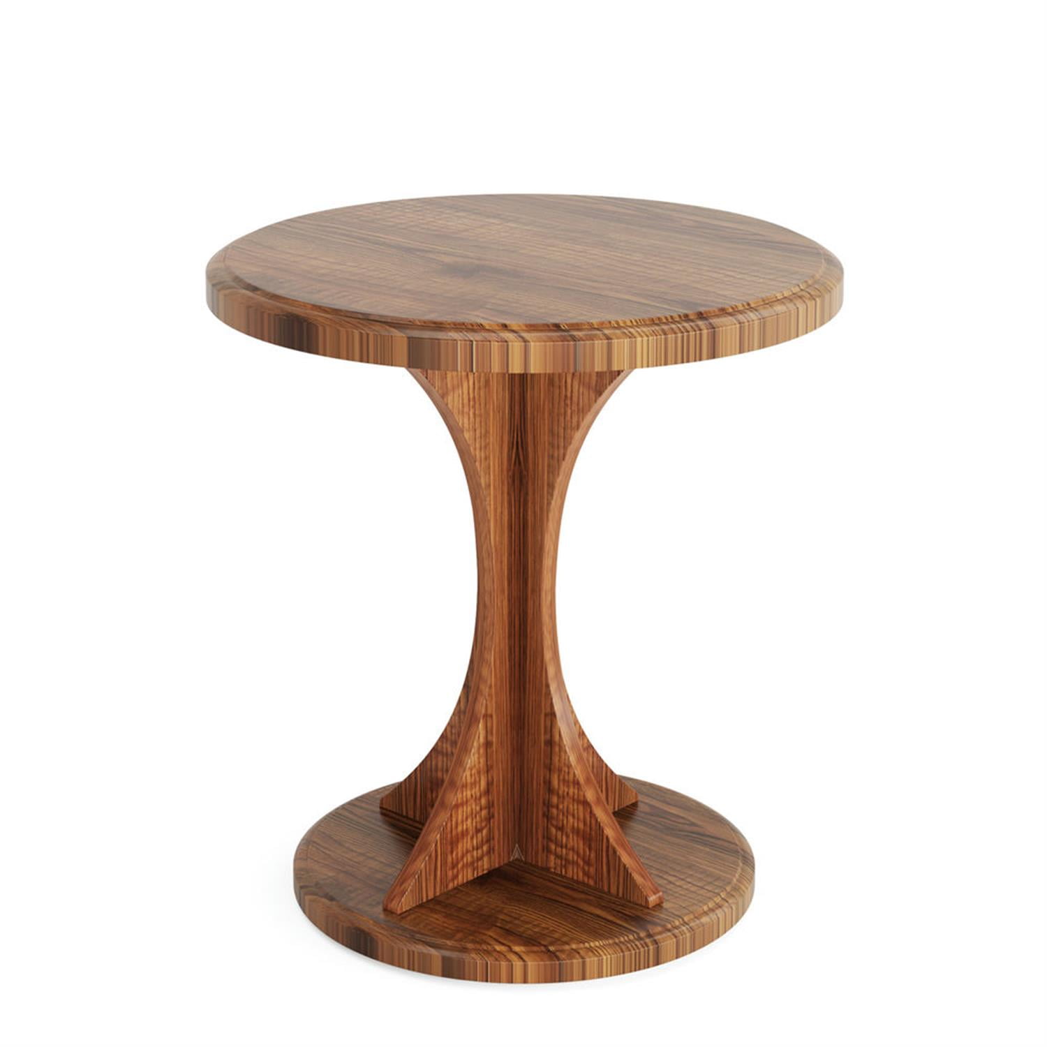 Demi Bonn Modern Round Sofa Side Table, Wood End Table Bedside Table for Small Spaces, Living Room, Bedroom, Brown