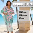 thumbnail image 7 of SEANATIVE Beach Kaftan Dress for Women Caftan Cover Up Bathing Suit Coverups Plus Size Kaftan Dress with Kimono Batwing Sleeves Casual Women Outfits, Hummingbird Floral Pink Green, 7 of 7