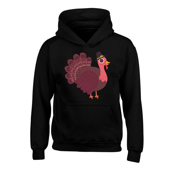 Awkward Styles Thanksgiving Hoodies for Kids Pink Turkey Hooded Youth Sweatshirt