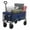 Blue, variant on ACCVER Heavy Duty Collapsible Wagon Cart - 220LBS Capacity Folding Utility Cart w/ All-Terrain Wheels, Drink Holders for Camping, Beach, Grocery, Sports (Foldable & Portable), Black