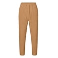 thumbnail image 5 of YMNXA Kids Boys Casual Pants Elastic Waist Drawstring Solid Color Comfortable Lightweight Trousers For Daily Wear And School,Khaki,7-8 Years, 5 of 6