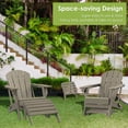 thumbnail image 3 of Folding Adirondack Ottoman HDPE Outdoor Adirondack Chair Footrest for Outside Indoor,19.7in W,Brown, 3 of 8