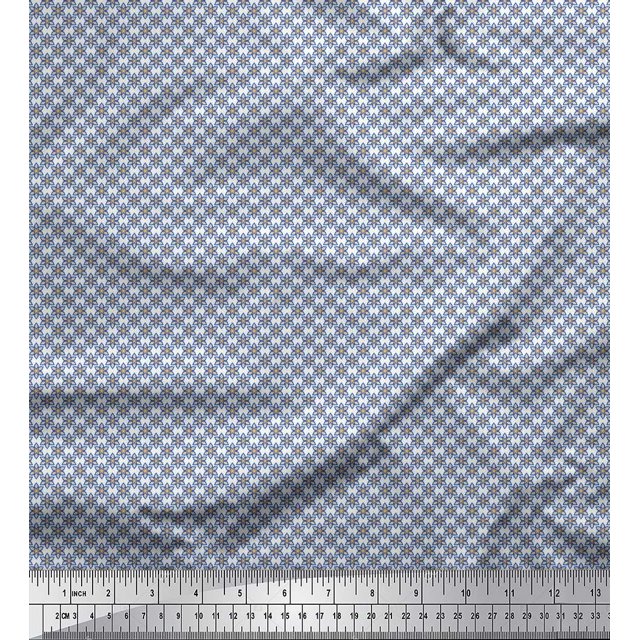 Soimoi Polyester Crepe Fabric Floral Small Fabric Prints by Yard 52 Inch Wide