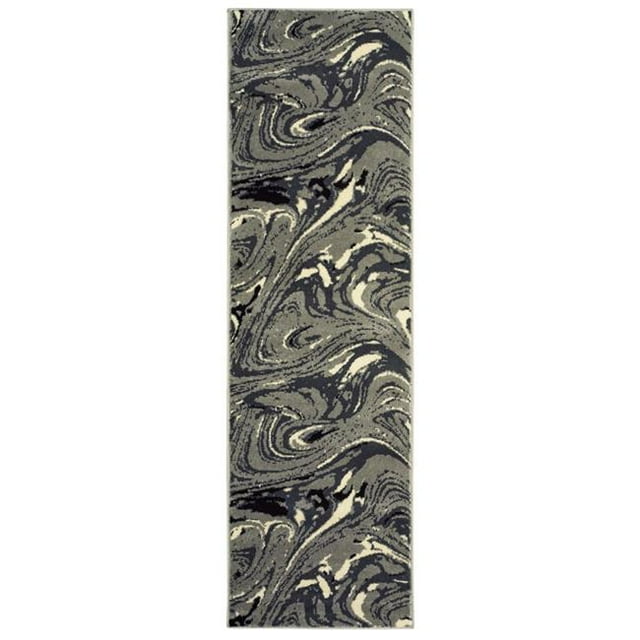 LR Resources MATRI81199GYA2175 2 Pi. 1 Po. x 7 Pi. 5 Po. Matrice Rectangle Runner Rug&44; Gris Clair & Antracite