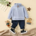 thumbnail image 2 of UYYX Toddler Outfits For Boys 2T Clothes Boys Toddler Boy Clothes Long Sleeve Sweatshirt Pants Set Fall Winter Outfits 12-18 Months, 2 of 8
