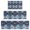 Blue Geometric Pattern, variant on Blue Paisley and Floral Pattern Kitchen Rugs Sets Of 3,Kitchen Runner Rugs Non Skid Washable,Decorative Kitchen Floor Mats for Kitchen,Sink,Laundry,17"x30" 17"x47" 17"x59"