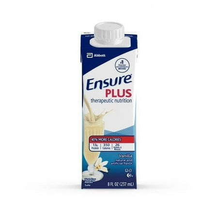 Ensure Plus Vanilla, 8 Ounce Recloseable Carton, Abbott 64905 - Case Of 24