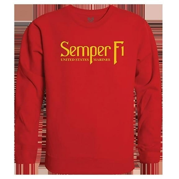 Semper Fi Graphic Crewneck Sweatshirt, Red - Small