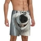 thumbnail image 2 of Balery Smiling Polar Bear Pantalones cortos de pijama de punto de algodón para hombre con cinturilla y bolsillos-Medium, 2 of 6