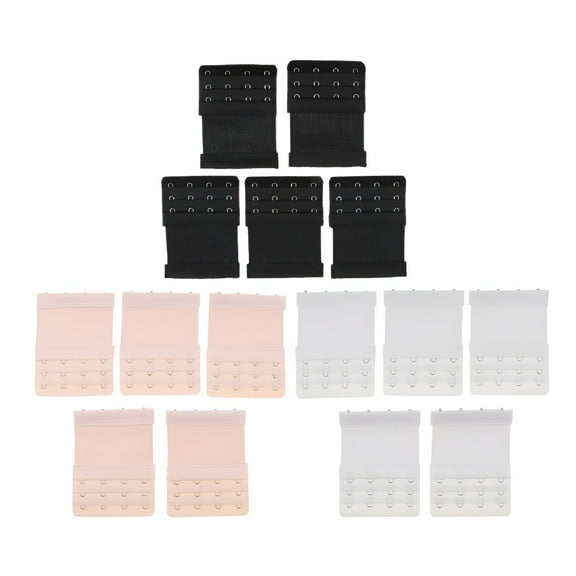 TELOLY 15PAIRS Women Bra Extension 4 Hook Bra Band Extender Straps Replacement