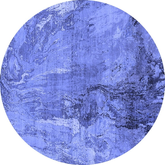 Ahgly Company Indoor Round Oriental Blue Industrial Area Rugs, 5' Round