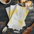 thumbnail image 6 of Yellow White Kitchen Towels Set of 4, Water Absorbent Dish Towel, Abstract Grey Chrysanthemum Flower Floral Decorative Hand Towels - Quick Drying Cloth for Cooking Baking, 18x28 Inch, 6 of 8