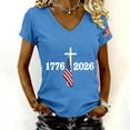 thumbnail image 2 of Short Sleeve Tops for Women 250Th Anniversary Print V Neck T Shirt 250Th Anniversary Tshirt Patriotic Tee on Sale, 2 of 4