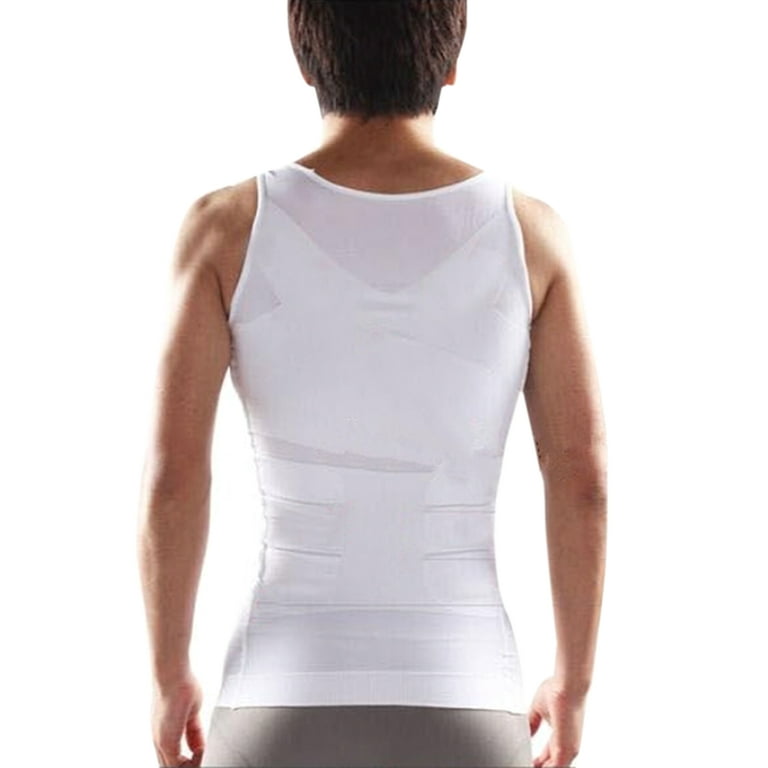 Toptie 3 Pack Men's Slimming Body Shaper Waist Trainer Vest, Chest  Gynecomastia Compression Shirt-Black-3XL 