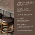 thumbnail image 7 of Maven Lane Alexander 31 Inch Tall Bar Height Rotating Backless Barstool in Walnut Finish with Marksman Saddle Vegan Leather Upholstered Seat, Set of 4, 7 of 7