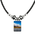 thumbnail image 1 of mountain crystal lake ciencia naturaleza paisaje collar a mano colgante de cuerda de cuero Unbranded M, 1 of 3