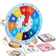 thumbnail image 1 of Reloj didáctico de madera Montessori, juegos de entrenamiento de habilidades para la vida, juguete sensorial, reloj educativo para niños de 3, 4 y 5, 1 of 9