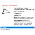 thumbnail image 2 of Front HVAC Heater Line Set - Compatible with 1997 - 2000 BMW 528i 1998 1999, 2 of 2