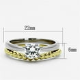 thumbnail image 2 of Two-Tone IP Gold (Ion Plating) Stainless Steel Ring with AAA Grade CZ in Clear for Women Style TK1093, 2 of 4