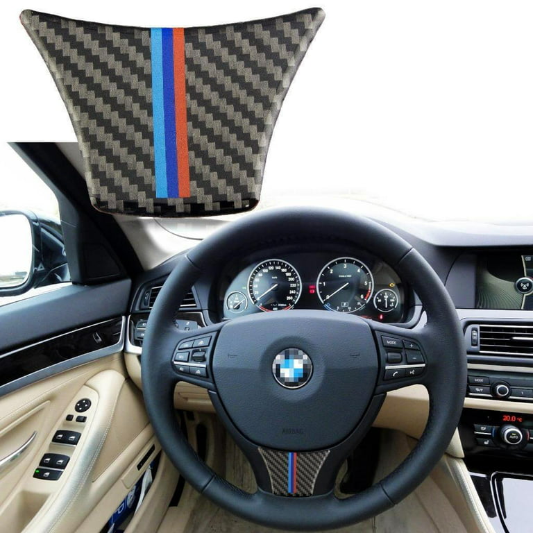 Xotic Tech Carbon Fiber ///M Color Steering Wheel Trim Decal Decor Sticker  for BMW 5 Series GT F07 F10 3.34’’ x 2.16’’