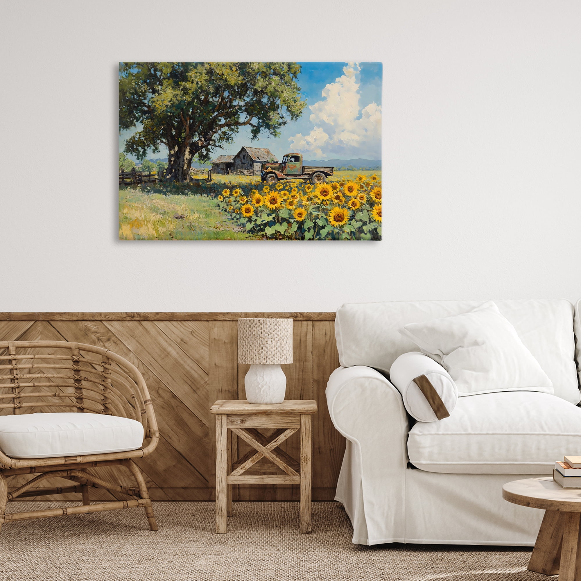 Stupell Industries Sunflower Pickup by Old Barn Canvas Wall Art, design by Franklyn Gregory
