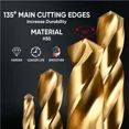 thumbnail image 2 of Juego de brocas de impacto de 13 piezas, juego de brocas de vástago hexagonal trenzado de titanio HSS para metal, acero, madera, plástico, diseño de cambio rápido, 2 of 3