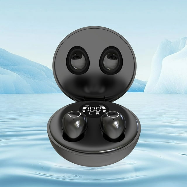 Auriculares Bluetooth, miniauriculares intraaurales inalámbricos auténticos con sonido envolvente, reducción activa de ruido, carga rápida tipo C, pantalla digital, baja latencia, 5.4 mm, de plástico.