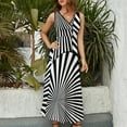 thumbnail image 5 of Retro Sixties Two Tone Sunburst Sleeveless Dress women's elegant loose dresses elegant evening dresses for women, 5 of 7