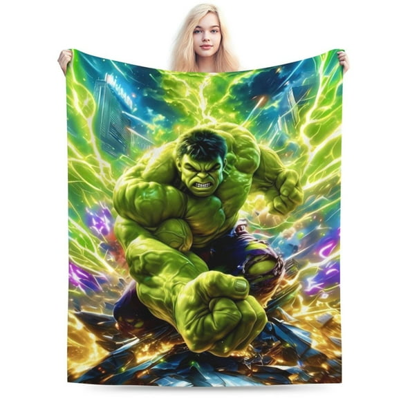 Ultra Soft Throw Plush Green Hulk Bedding Fleece Blanket for Sofa Bed Travel 50"x40"