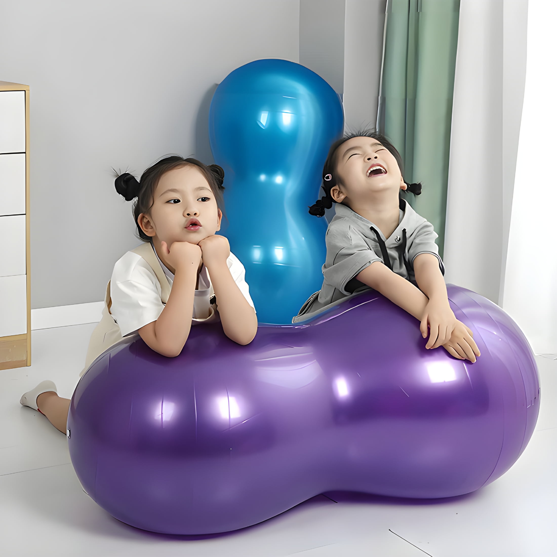 BESTSKY Peanut Ball, Thickened Anti-Burst Yoga Ball for Exercise and Workout, PVC Material for Safety, Clear Textured Grip, Ideal for Children’s Rehabilitation and Massage