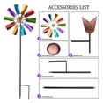 thumbnail image 4 of Molino de viento de metal de hierro para jardinería patio molino de viento para exteriores molino de viento giratorio adornos artesanales de metal flores de colores 24x73cm ANGGREK  Otros, 4 of 8