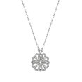 thumbnail image 2 of 2 in 1 Four Leaf Clover Pendant Necklace Convertible Heart Shaped Cubic Zirconia Charm Jewelry for Women Valentine's Day Gift, 2 of 8