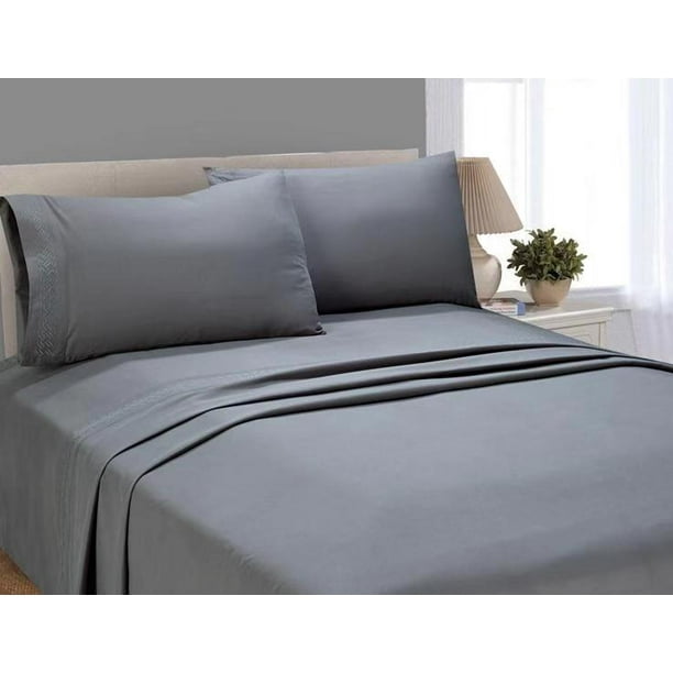 Better Homes and Gardens Luxury Microfiber Embroidered Sheet Set, Queen