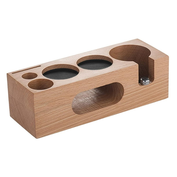 Apisonador de filtro de café, estación de apisonamiento de espresso, soporte de apisonador de café duradero y 51mm 53mm Haya