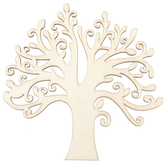Mersess Wooden Tree Cutouts 10pcs Chipboard Ornaments for Crafts, Hanging Decorations, Party Props, Adornments, and Embellishments