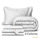 thumbnail image 3 of Dreamlab Edredón Individual Ligero y Juego de Sábanas con Fundas de Almohada Decorativas (5 piezas). Set de Colcha Ligera y Sábanas para Cualquier Temporada. Hipoalergénico. Moneda, Blanco / Blanco, 3 of 9