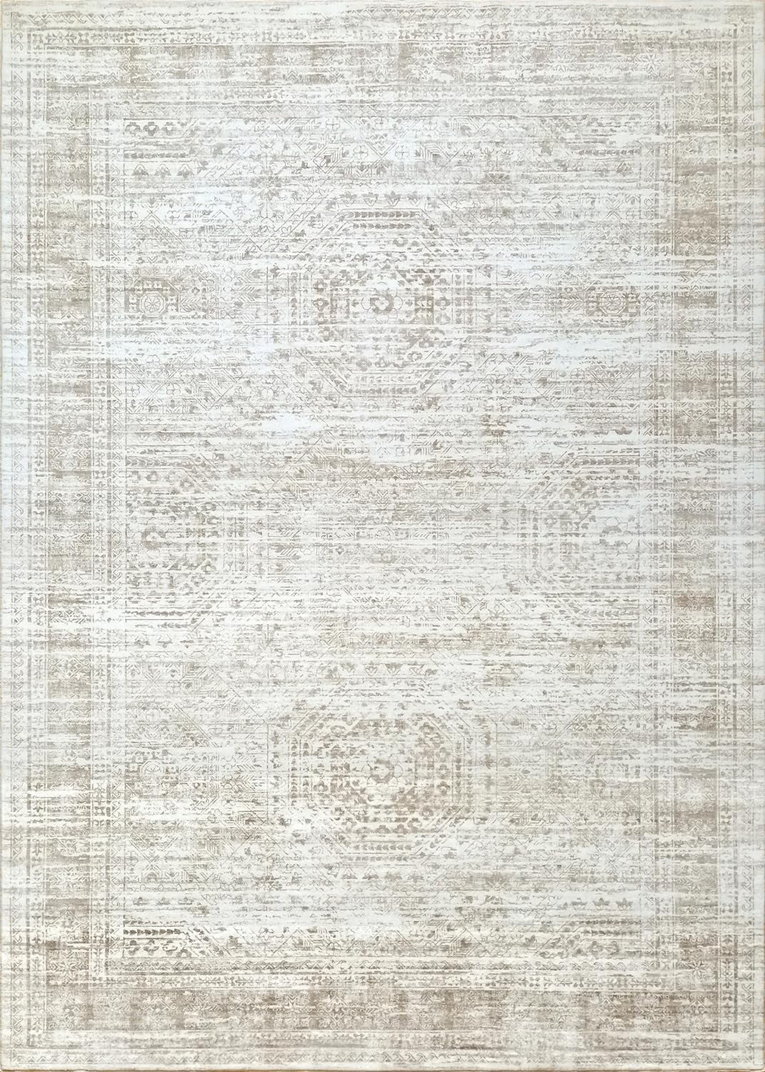 METSAVAIM 5x7 Area Rug - Ultra Soft Vintage Beige Area Rug for Bedroom, Living Room & Office | Non-Slip Machine Washable Rugs, Ideal for Indoor & Outdoor Use