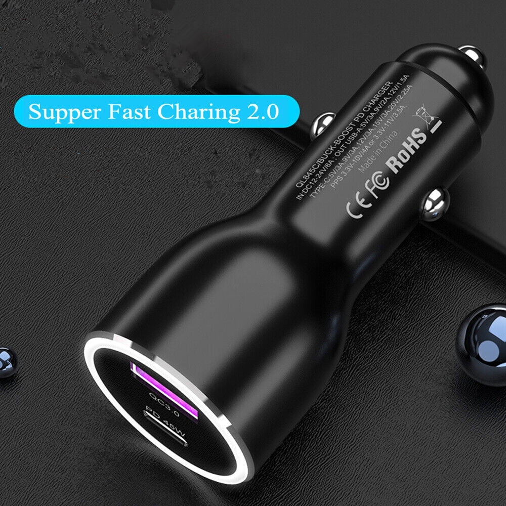 45 Watt Fast Charging Type C Car Charger for Samsung Galaxy S22 Ultra S20 25W TAPDRA Spare Part