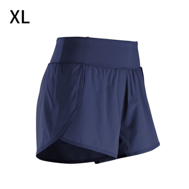 Pantalones cortos de yoga para mujer, pantalones cortos, ropa deportiva de secado rápido, azul marino, XL Eigraketly AP001149-12B