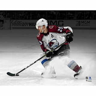 Brandon Saad Colorado Avalanche Unsigned White Jersey Skating vs. Los Angeles Kings Photograph