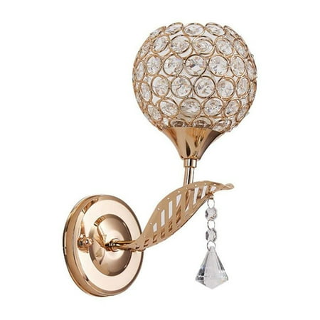 

Vistreck Crystal Wall Sconces Bedroom Wall Lamp Round Modern Bedside Wall Lights Dining Room Hallway Fixture with E27 Socket (Bulb NOT included)