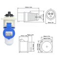thumbnail image 2 of High quality ZNG-013; ZNG-313 220-250V~ Concealed industrial plug and socket 3, 2 of 5