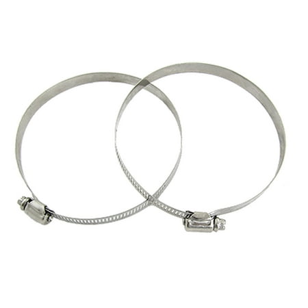 Adjustable Clasp - Unique Bargains 2 Pcs Adjustable Band Worm Gear 105-127mm Hose Clamps