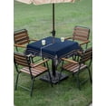 thumbnail image 3 of Outdoor Tablecloth with Umbrella Hole and Zipper, Navy Blue Geometric Square Table Cloth 60x60 Inch Waterproof Tablecloth, Farmhouse Geo Retro Art Watercolor Picnic Table Cover for Patio Camping, 3 of 7