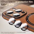 thumbnail image 5 of Funda magnética de cuero para teléfono móvil, protector de lente de vidrio a prueba de golpes de lujo para iPhone 15, 14, 13, 12, 11 Pro Max, 5 of 5
