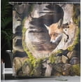 thumbnail image 4 of Ambesonne Animal Shower Curtain, Nature Wild Fox Forest, 69"Wx70"L, Multicolor, 4 of 5