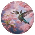 thumbnail image 3 of Flower Hummingbird Soft Bedroom Round Area Rug, Washable Cute Nursery Circle Throw Mat, Non-Slip Contemporary Small Low Pile Floor Carpet for Dorm Bedside, 3 of 6