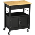 thumbnail image 1 of HOMCOM Kitchen Cart, Small Kitchen Island with Storage Drawer, Side Hooks, 1 of 10