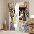 thumbnail image 4 of Homewish Cartoon Rustic Donkey Black Out Curtains for Kids, Western Green Cactus Curtains Pack of 2 (42x63 Each), Countryside Theme Bedroom Curtains, Blackout Curtains Bedroom Decor, 4 of 7