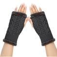 thumbnail image 1 of Guantes de invierno para mujer, calentadores de muñecas y brazos, de punto liso, largos, sin dedos, manoplas para mujer, 1 of 4